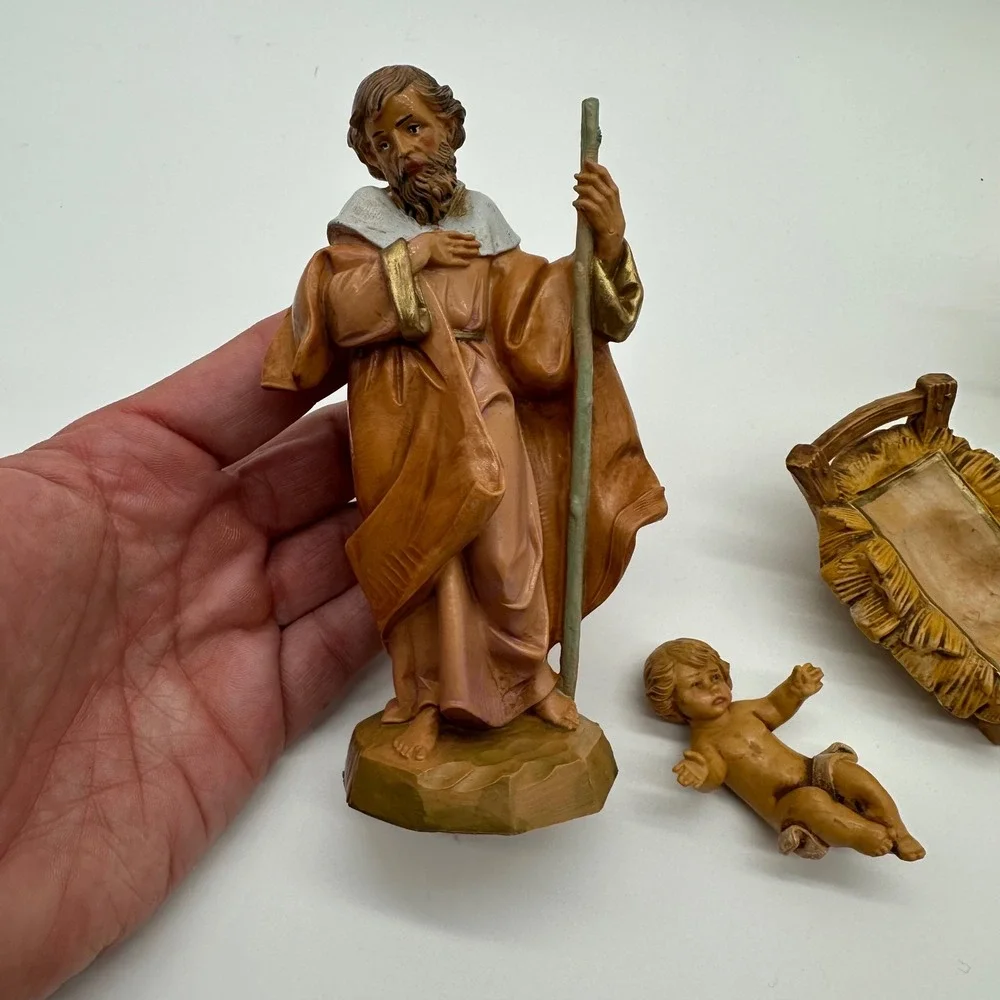 Vintage 1991 Fontanini Depose Italy Nativity Holy Family 4 Piece Set Signed